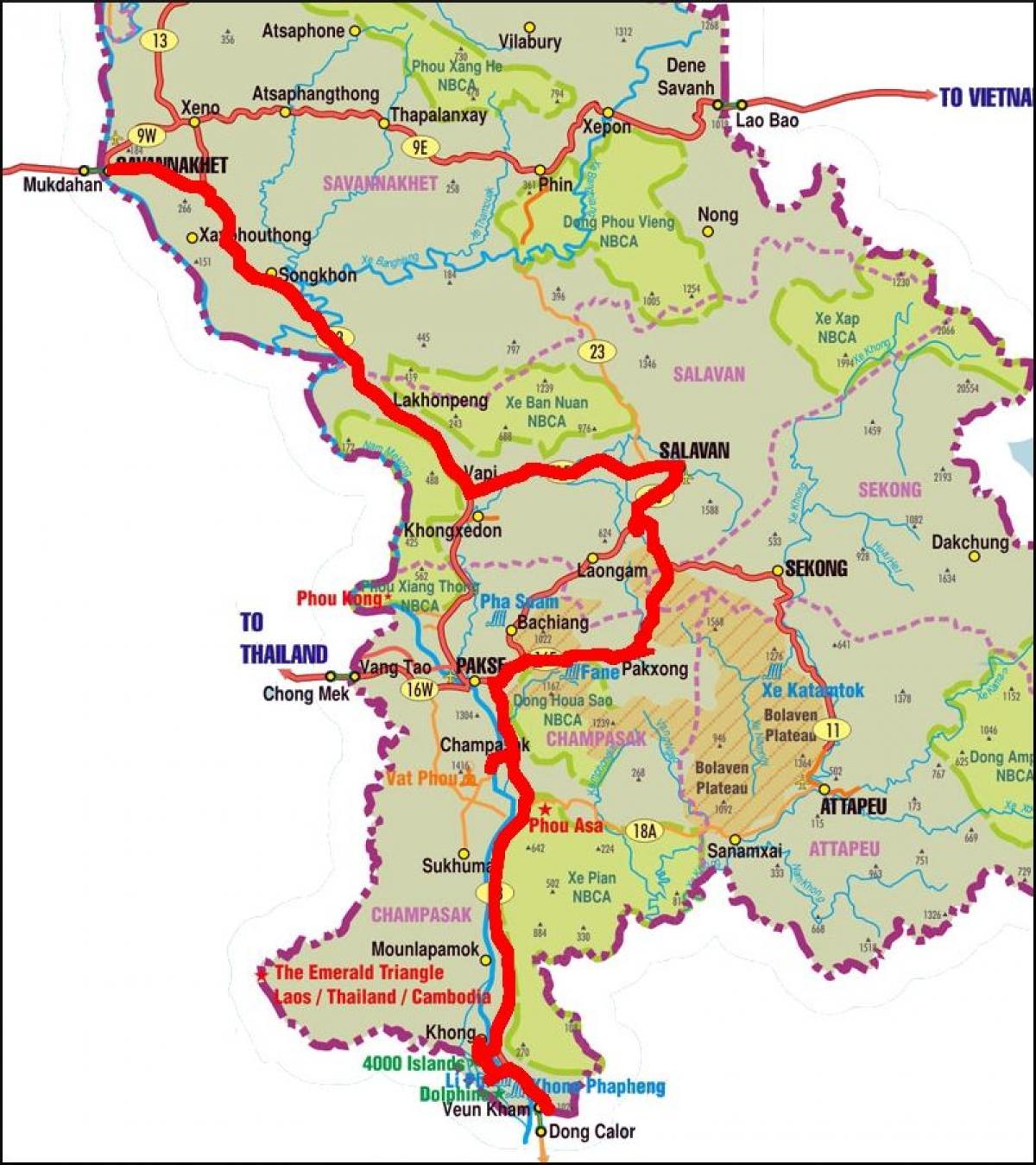 نقشہ کے savannakhet لاؤس