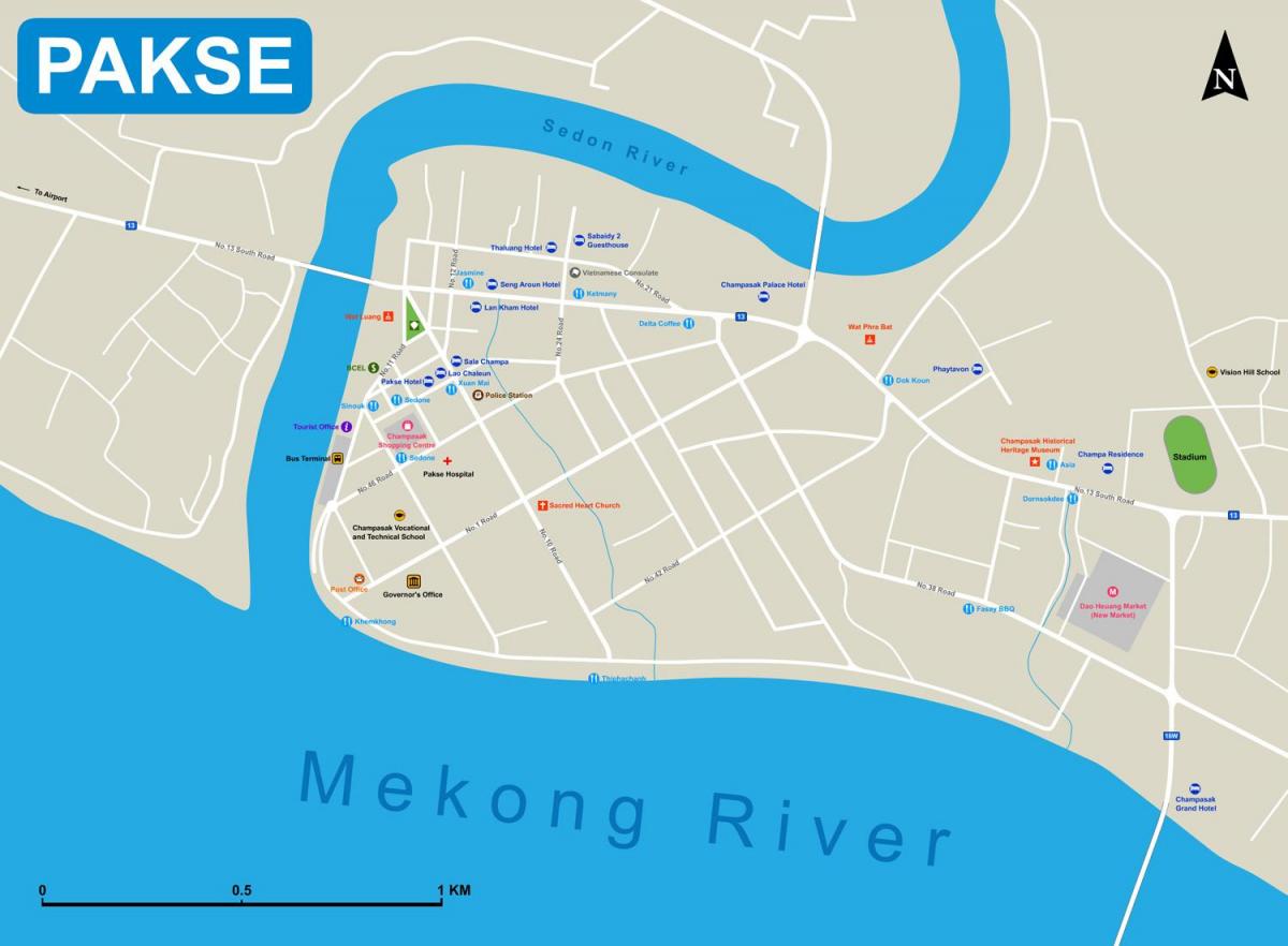 pakse نقشے میں لاؤس