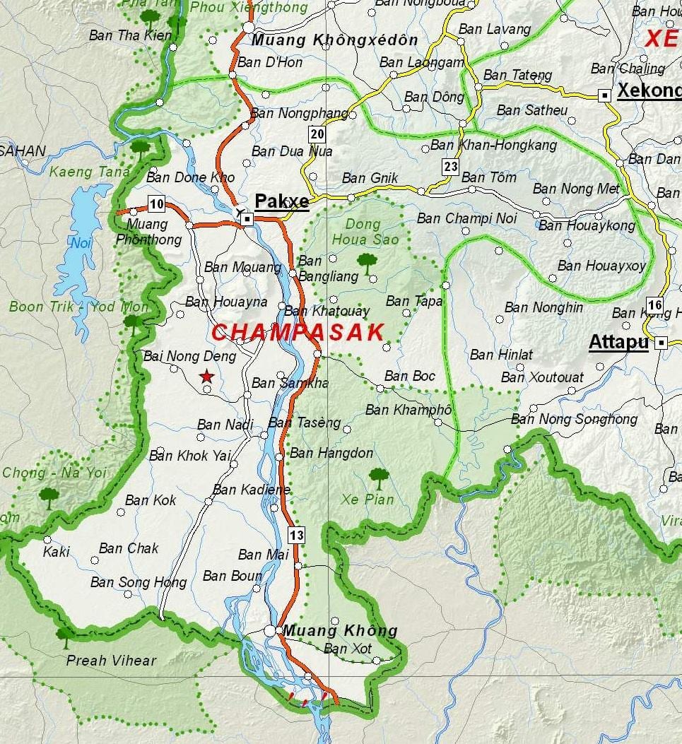نقشہ کے champasak لاؤس