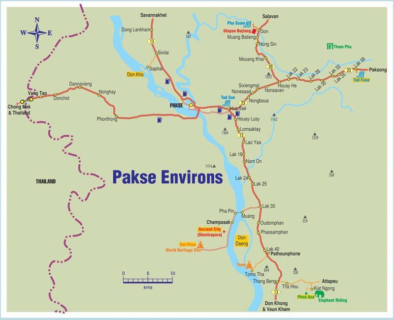نقشہ کے pakse لاؤس