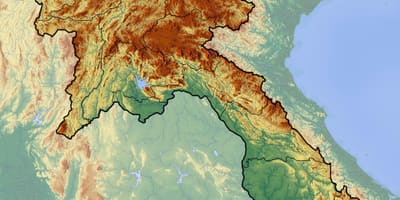 نقشے میں لاؤس کا topographic